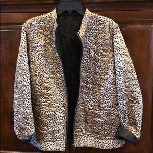 Chico’s black/leopard reversible jacket